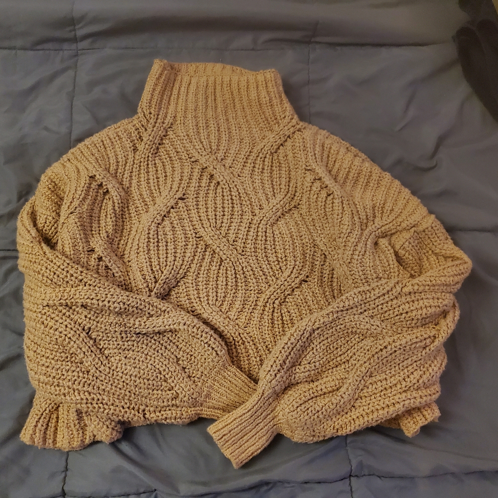 Free People Cropped Turtleneck Sweater